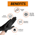 thumbnail image 2 of Nitrile Disposable Black Gloves, Powder Free, Latex Free, 1 Case with 1000 Gloves Large Size, Black, 2 of 3