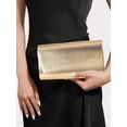 thumbnail image 2 of Women's Metallic Envelope Clutch Bag, Elegant Gold Evening Purse for Wedding, Cocktail, Party and Formal Events, 2 of 7