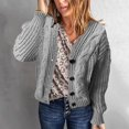 thumbnail image 2 of Vedolay Women's Cardigan Sweater Full-Zipper Stand Collar Sweater 2023 Gray,2XL, 2 of 5