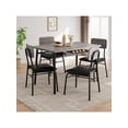 thumbnail image 1 of 4-piece dining mesa set con almacenamiento rack 5-piece kitchen set featuring a wood tabletop 4 forrado sillas y a heavy-duty metal frame para small space apartments, 1 of 6