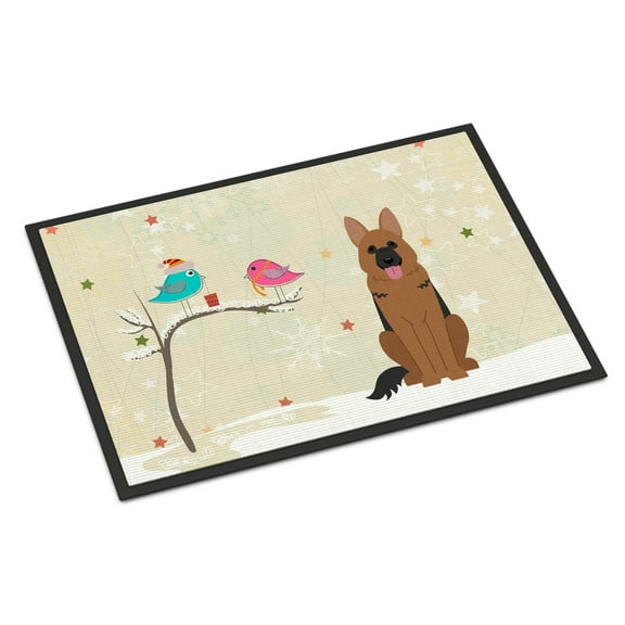 Carolines Treasures BB2539JMAT Christmas Presents Between Friends German Shepherd Indoor or Outdoor Mat, 24 x 0.25 x 36 in.