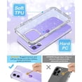 thumbnail image 7 of for iPhone 12 Case and iPhone 12 Pro Case with Phone Stand, [Not Yellowing] Clear Glitter Shockproof Protective Phone Case, [Non-Slip] Slim Cover for Women Girls 6.1 Inch - Sparkle Clear, 7 of 7