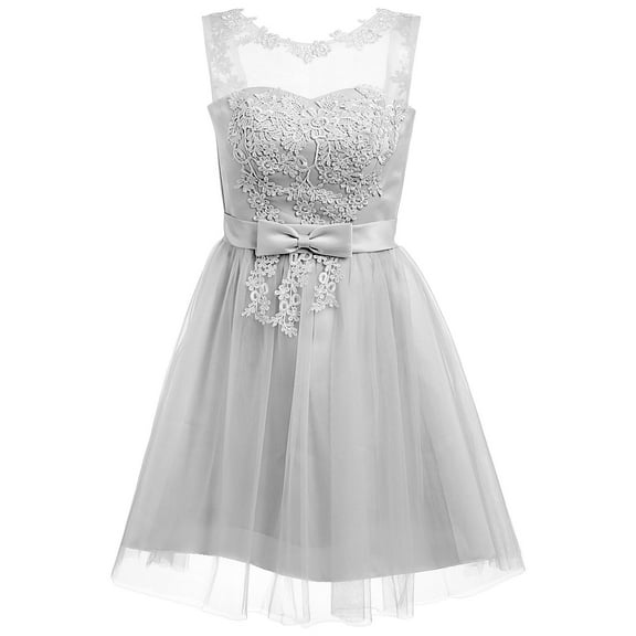 MLINS Bridesmaid Dress Wedding Short Lace Knee Length Formal Women's