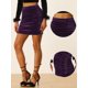thumbnail image 2 of Falda de Terciopelo Allegra K para Fiestas de Mujer Bodycon Mini Fruncidas Púrpura M, 2 of 5