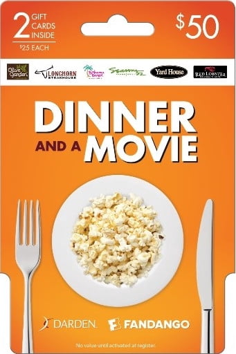Darden Fandango Movie & Meal $50