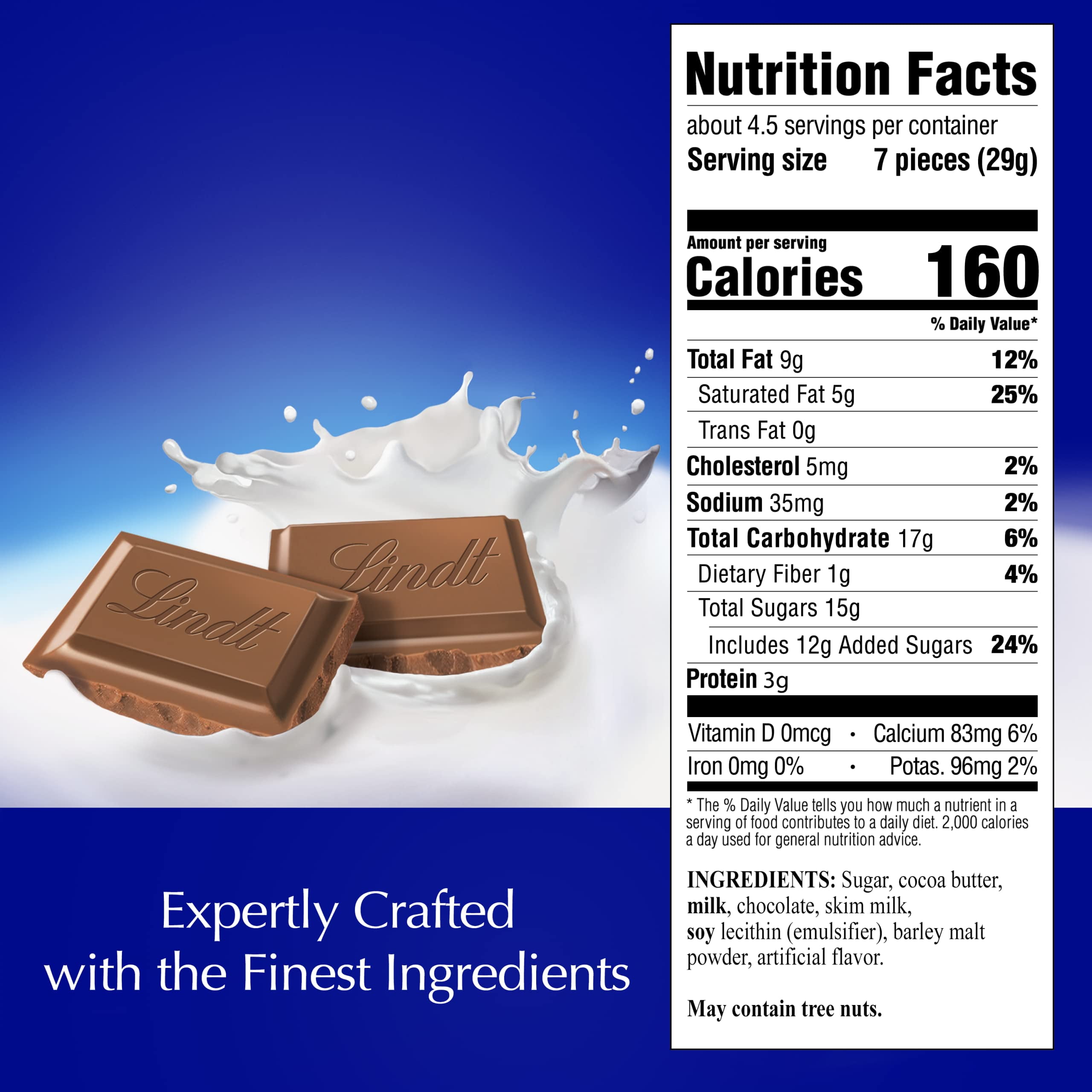 Lindt CLASSIC RECIPE Milk Chocolate Bar, Milk Chocolate Candy, 4.4 oz. (12 Pack)