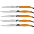 thumbnail image 1 of Cuchillo Alto Temple LaguioleOrange 5 pzas 23 cm Naranja Acero Inoxidable Cuchillo para carne., 1 of 4