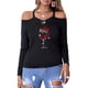 thumbnail image 3 of Blusa informal de manga larga con cuello en V y hombros descubiertos para mujer Fridja  FKASFK3895, 3 of 5