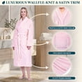 thumbnail image 2 of PAVILIA Plush Robe for Women, Soft Fleece Long Spa Robe, Ladies Bathrobe with Pockets, Warm Fuzzy Housecoat, Pink, 2XL/3XL, 2 of 8