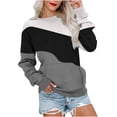 thumbnail image 1 of MeetoTime Sweat-Shirt pour Femmes Mode Automne Manches Longues Col Rond Ample avec Poche, 1 of 5