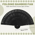 thumbnail image 4 of Rollbacks & More 8 Inch Chinese Japanese Folding Fan Original Wooden Hand Flower Bamboo Pocket For Home Decor Party Decoration-Black, 4 of 9