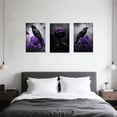 thumbnail image 4 of ZHONGYUTONG Gothic Canvas Wall Art Set of 3 Crow and Rose Art Prints Dark Goth Pictures Halloween Black Crow Painting for Bedroom Bathroom Home Decor Framed (11.00" x 14.00" x 3PCS), 4 of 5