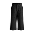 thumbnail image 6 of High Waist Capriss New Women's High Waist Capri Casual Straight Leg Cropped Trousers with Pockets Fashion Versatile Office Daily Capris Black L, 6 of 9