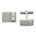 thumbnail image 5 of Auriga Fine Jewelry Titanium Brushed and Polished with CZ Cufflinks for Men, 5 of 6