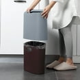 thumbnail image 1 of Slim Plastic Recycling Bin, Narrow Waste Basket, Detachable Lid, Modern Design, For Home Office, Small Space, Compact Trash Can, Lightweight Plastic, Multi-Purpose Bin, Bathroom Kitchen Use Akmoler, 1 of 8