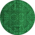 thumbnail image 1 of Ahgly Company Indoor Round Abstract Green Modern Area Rugs, 7' Round, 1 of 4