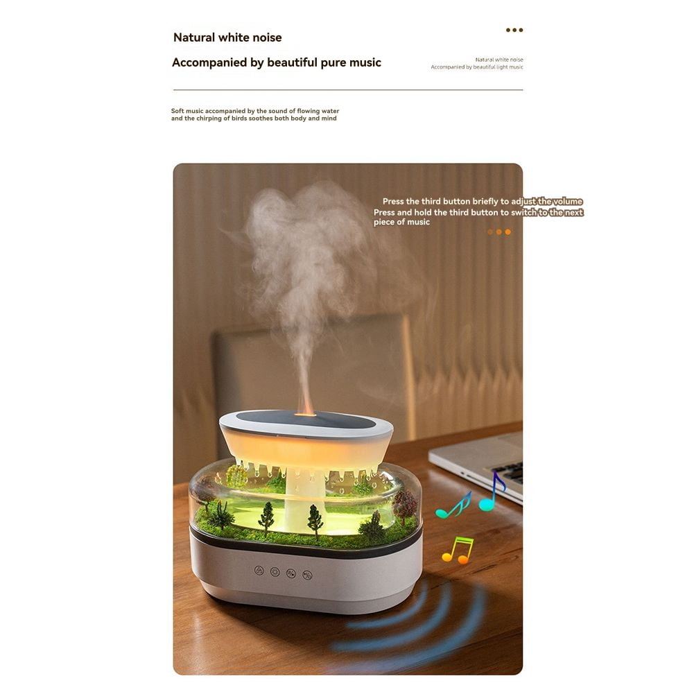 Aroma Humidifier Raindrop Air Humidifier Light White Noise Essential Oil Diffuser Ultrasonic Fragrance Diffuser US Plug