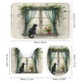 thumbnail image 2 of Cute Cat Shower Curtain Bathroom Set, 4-Piece Decorative Set with 72" x 72" Shower Curtain, Toilet Cover Mat, U-Shaped Mat, Non-Slip Floor Mat, 2 of 7