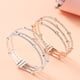 thumbnail image 4 of Pulsera elástica de cristal con adorno de mano para mujer, brazalete abierto (plata), 4 of 7