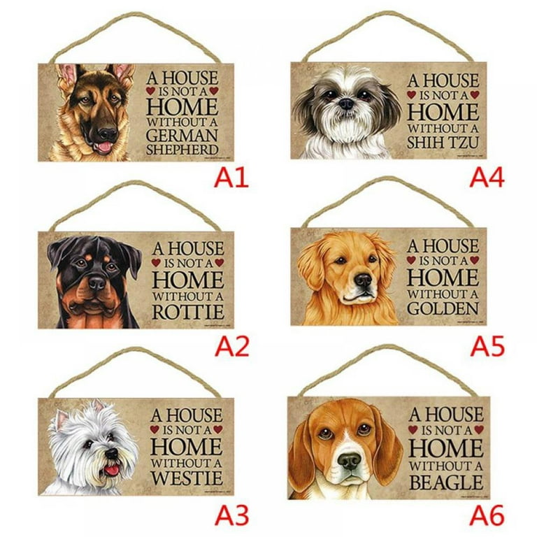 Wooden Dog Tag Plaque Wood Friendship Pendant Hanging Sign for Dog House  Wall Decor Home Decoration,Dog Tags Rectangular Wooden Pet Tag Dog  Accessories to Cute Animal Friends 