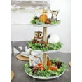 thumbnail image 2 of AuldHome Design Rustic White Tiered Stand (3-Tier Tray, White Distressed Enamel); Decorative Metal Cupcake Tray Tower in Farmhouse Vintage Enamelware, 2 of 6