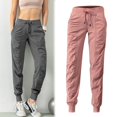 thumbnail image 2 of Pantalones deportivos para correr con cordón de tela para mujer, pantalones de chándal deportivos de secado rápido para gimnasio y Fitness con dos bolsillos laterales, pantalones de ejercicio Tan Jianjun unisex, 2 of 2