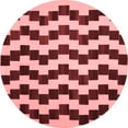 thumbnail image 1 of Ahgly Company Indoor Round Abstract Red Contemporary Area Rugs, 5' Round, 1 of 4