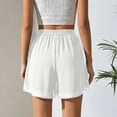 thumbnail image 4 of Chiffon Shorts for Women Bermuda Short Pants 7 Inch Inseam Baggy High Waisted Shorts Summer Cropped Boho Wide Leg Bottoms White S, 4 of 5