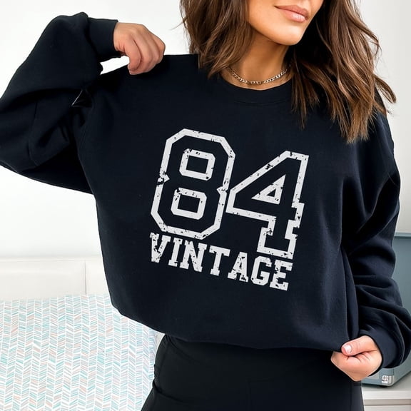 1984 Sweatshirt, Vintage Inspired Distressed Birthday Sweatshirt, Vintage 1984, Born in 1984, Birth Year, Trendy Aesthetic Crewneck Tshirt All Size S-5XL