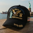 thumbnail image 2 of USA 250th Anniversary Cap (Printed) Black Patriotic Baseball Cap with Adjustable Back Strap, Bald Eagle Liberty Statue Printed Baseball Hat for Men Women, 2 of 6