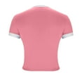 thumbnail image 7 of DPTALR George Women's Short Sleeve Crew Neck Color Block T-Shirts,2025 Summer Crop Tops,Slim Fit Basic Tees,Pink,Size S, 7 of 7