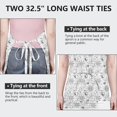 thumbnail image 6 of White Sun Moon Star Pattern Apron-Garden Aprons for Women with Pockets-Cotton Linen Waterproof Kitchen Cooking Gardening Aprons Adjustable for Kitchen,Cooking,BBQ and Salon 33x27 Inch, 6 of 7