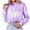 Purple, variant on QUYUON Women Tie Dyed Hoodies Drawstring Tie Waist Cropped Sweatshirts Fashion Lightweight Long Sleeve Shirts Hooded Sweatshirts Sweater Coat Crop Hoodie Sweatshirt Pink S