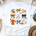 thumbnail image 1 of Nurse Graphic T-Shirt | Cute Ghost with Syringe and Bow Design Tee, White, Size L, 1 of 6