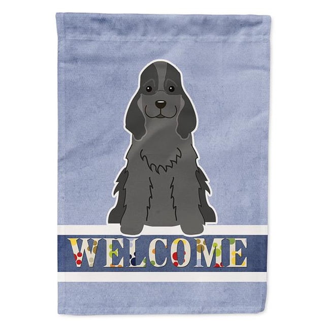 Carolines Treasures BB5673CHF Cocker Spaniel Black Welcome Flag Canvas House Size