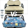 thumbnail image 6 of COEQINE Quilted Golf Cart Seat Cover, Folds Design with Handle for Easy Carry, Universal Fit 51.2x30.3 Inch for EZGO Yamaha Club Car 2-Seater, 4 Front Pockets, Daisy Tie-dye Blue, 6 of 8