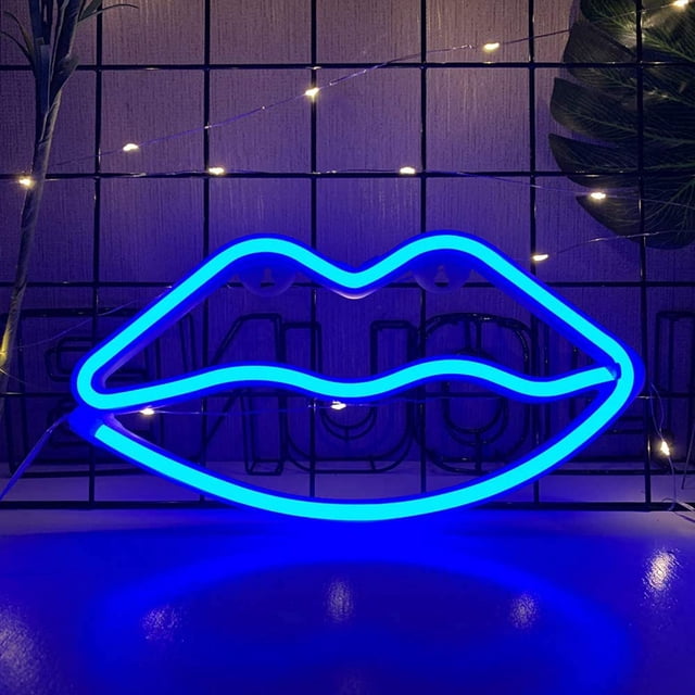 Luz de neón de labios, letreros Led, decoración de pared, lámpara de labios alimentada por batería o USB para el hogar, Bar, fiesta festiva, boda de Navidad