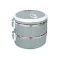thumbnail image 3 of Stainless Steel Storage Containers with Lids 1400Ml 2 Layer Round Food Lunch Box Stainless Steel Lunch Box Lunch Box Food Storage Box Childrens Lunch Box Hot Food, 3 of 8