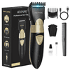 NEXPURE Hair Clippers for Men, Cordless Barber Clippers for Hair Cutting Kit with IPX7 Waterproof, Low-Noise Rechargeable Hair Trimmer for Men, Includes Guide Combs , Black