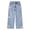 3# Blue, variant on Girls Wide Leg Baggy Jeans, High Waisted Denim Pants with Pockets, Casual Y2K Loose Trousers for Kids, Blue, 8-14Y