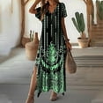 thumbnail image 1 of Jusqu'à 65 % de Rabais! Robes d'Été Mode pour Femmes 2024 Grande Taille Manches Courtes Fente Col Rond Robe Décontractée à Imprimé, 1 of 6
