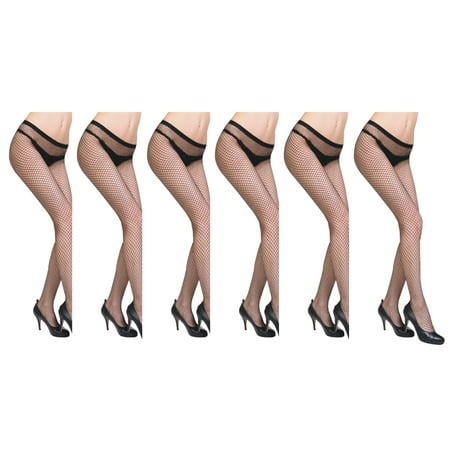 

JenniWears® Women s 6-Pack Sexy Net Pantyhose Stockings Sheer Ultrathin Socks