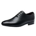 thumbnail image 4 of Rokment Mens Oxfords Dress Shoes Modern Classic Leather Hollow out Pointed Toe Wingtip Tuxedo Business Office Formal Dressy Low Heels Wedding Party Black Size 10.5, 4 of 6
