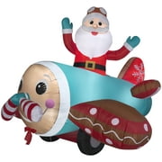 Airblown Inflatables Animated Gingerbread Airplane Yard Inflatable, 5'