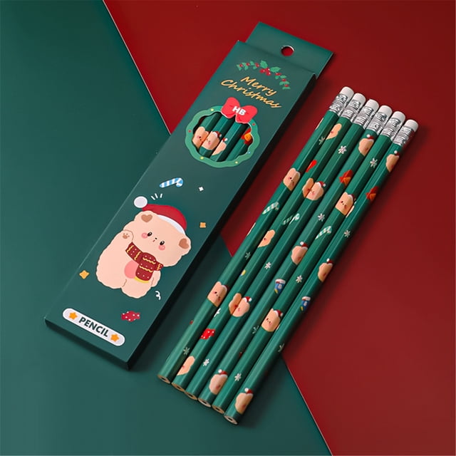 Puntoco Cartoon Christmas Boxed Pencil Student Pencil Papelería Herramienta de escritura Regalo de Navidad Puntoco Puntoco-504