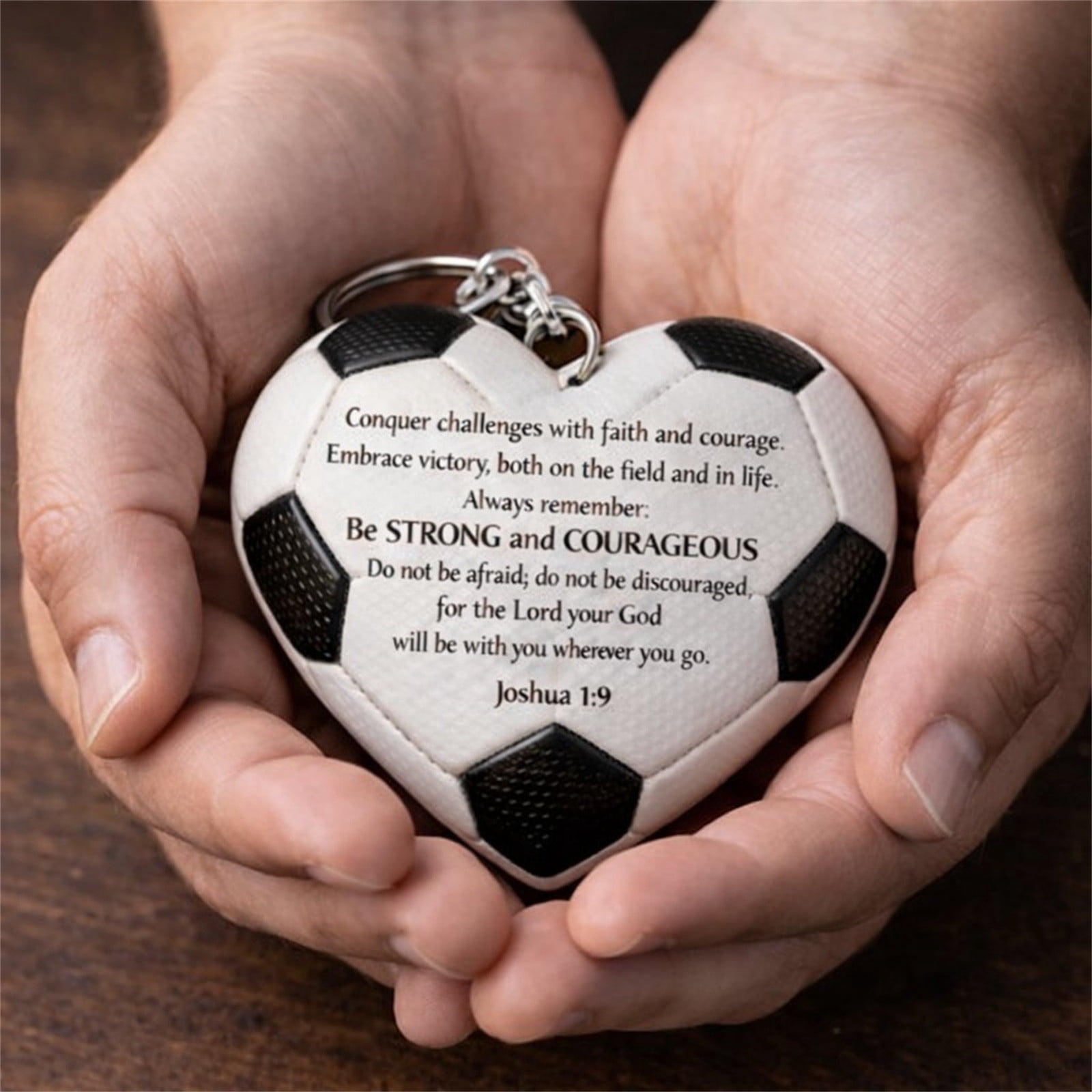 10Pcs Faiths In The Game Keychain, Yannianjz Faiths In The Game Heart Soccer Keychain, Inspirational Plastic Sport Key Ring, Soccer Ball Charm for Athletes, Motivation, Gifts