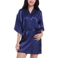 thumbnail image 2 of snilers Robes for Women Silky Satin Kimono Bathrobe Glitter Bride Letter Print Lightweight Sleepwear Wedding Party Loose Nightgown, 2 of 6