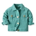 thumbnail image 2 of UngA Boys' Button-Down Shirts Boys Flannel Shirts Kids Button Down Plaid Shirt Casual Long Sleeve Shirt Tops Boys and Girls Fall Plaid Jacket Light Green,3-6 Months, 2 of 2