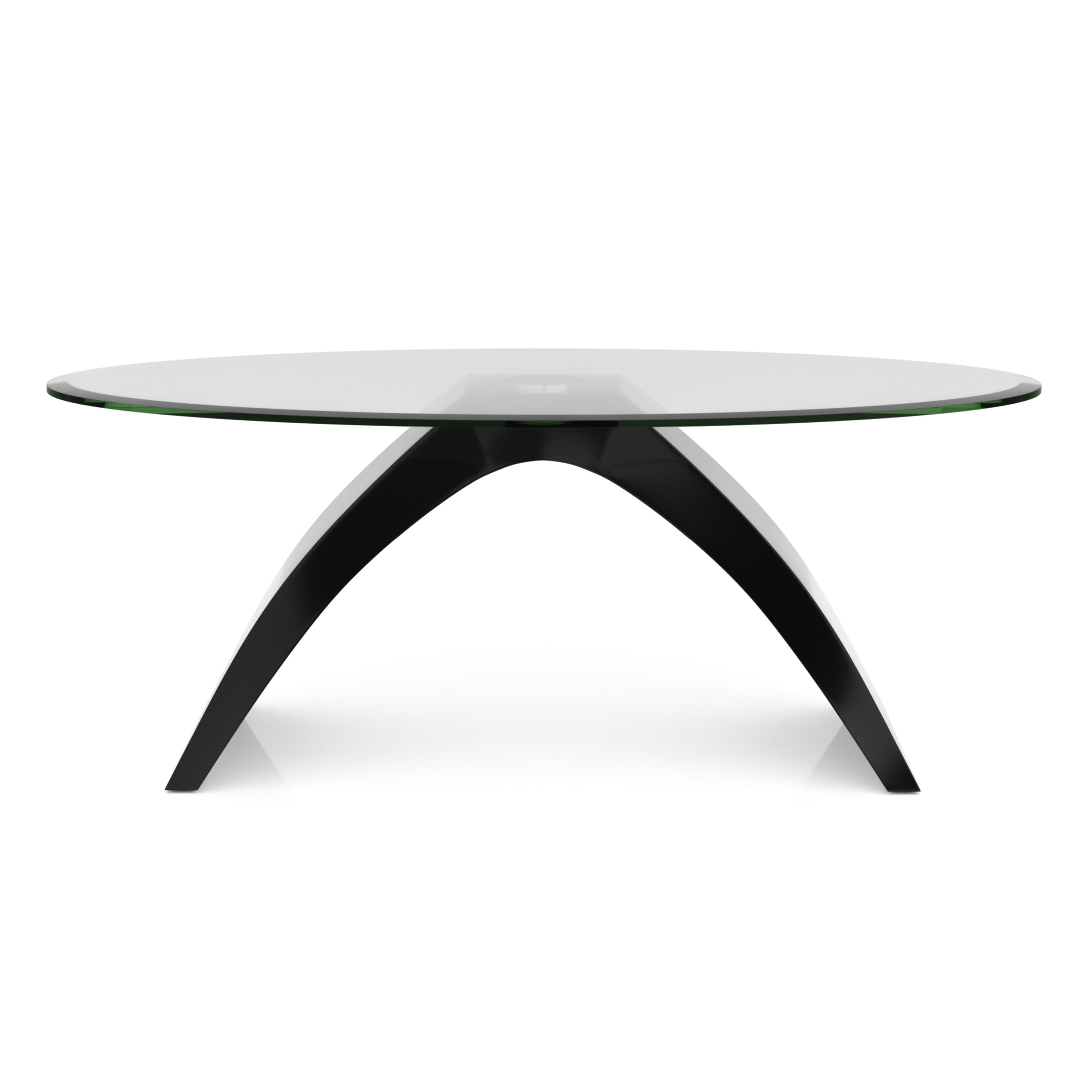 Furniture of America Maore Glass Top Coffee Table, Black 