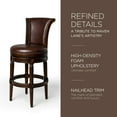 thumbnail image 3 of Maven Lane Pullman Bar Stool, Dark Walnut Finish w/ Vintage Brown Vegan Leather, 3 of 6